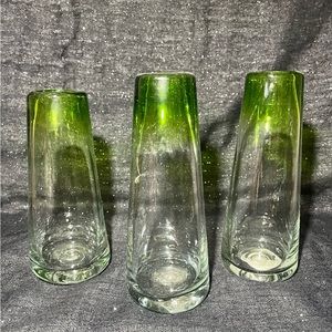 Small hand blown glass vases